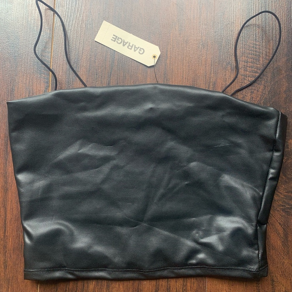 Garage Leather Cropped Shirt